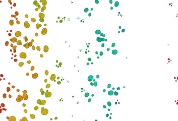 Light Multicolor, Rainbow vector background with bubble shapes.