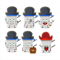 Cartoon character of double boiler with various pirates emoticons