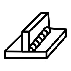 Welding T-welded connection Concept, Steel Sheets Joints with Slag Vector Icon Design, Arc welding equipment and Metal Work Symbol, Construction and Industrial manufacturing Sign, fabrication Process 