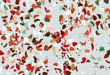 Light green, red vector background with abstract forms.
