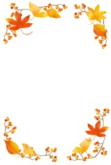 優しいタッチの秋の紅葉フレーム