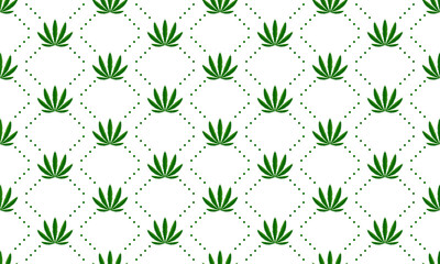 Botanical cannabis leaves background. Vector illustration