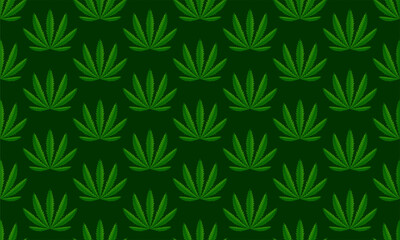 Marijuana leaves seamless vector pattern