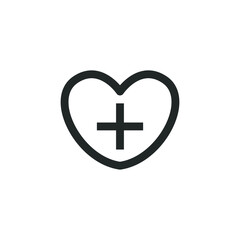 Heart with add sign icon
