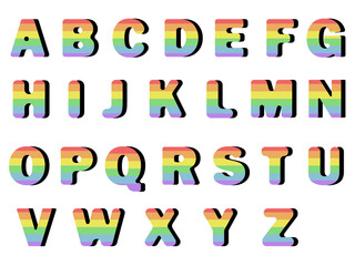 Rainbow English alphabet. Image in jpeg format.	
