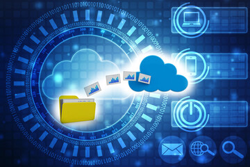 3d illustration of Cloud computing technology internet concept background