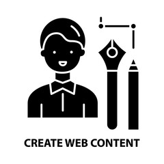 create web content icon, black vector sign with editable strokes, concept illustration