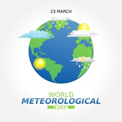 World Meteorological Day Vector Illustration. Suitable for greeting card poster and banner.