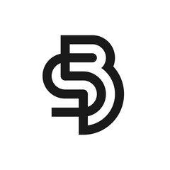 Letter SB BS initial logo template