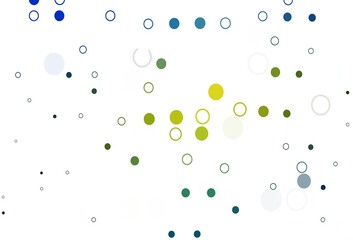 Light Blue, Yellow vector cover with spots.