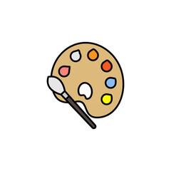 paint palette line icon. Signs and symbols can be used for web, logo, mobile app, UI, UX