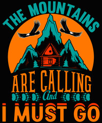 typography graphics with mountains and eagle. Vintage print for slogan tee shirt. Grunge t-shirt print. Vector illustration.