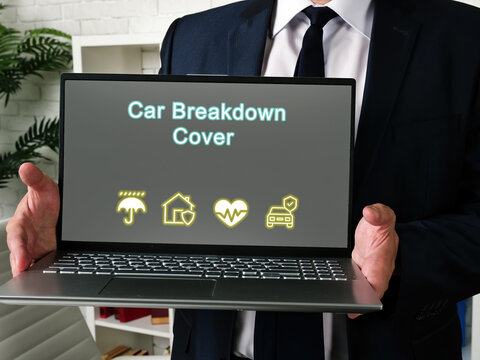 Business Concept Meaning Car Breakdown Cover With Phrase On The Piece Of Paper.
