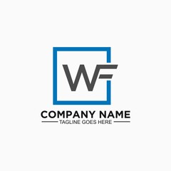 Box logo design with wf initial concept