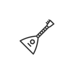 Russian Balalaika line icon. linear style sign for mobile concept and web design. Balalaika musical instrument outline vector icon. Symbol, logo illustration. Vector graphics