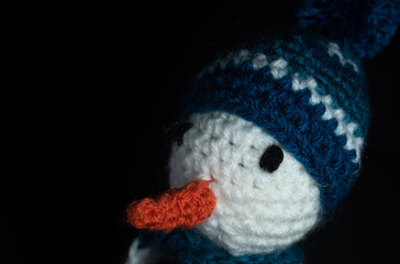 Beautiful  Handmade Yarn Snowman worsted