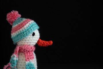 Beautiful  Handmade Yarn Snowman worsted