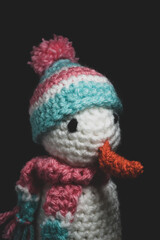 Beautiful  Handmade Yarn Snowman worsted