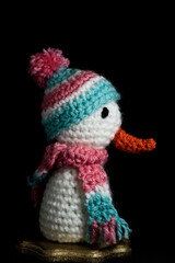Beautiful  Handmade Yarn Snowman worsted