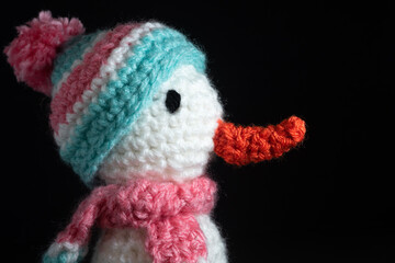 Beautiful  Handmade Yarn Snowman worsted