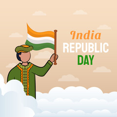 Hand drawn illustration of Indian Republic Day