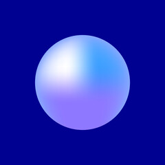 Blank of colorful round spheres or 3d ball. Vector. Dark blue background
