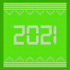 Vector. Traditional Fair Isle Style Knitted Pattern. Christmas and New Year Design Background. 2021