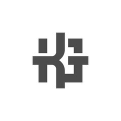 combination form a letter K and letter G. logotype template.