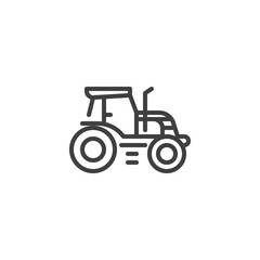 Tractor line icon. linear style sign for mobile concept and web design. Tractor outline vector icon. Symbol, logo illustration. Vector graphics