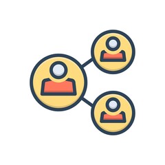 Color illustration icon for social
