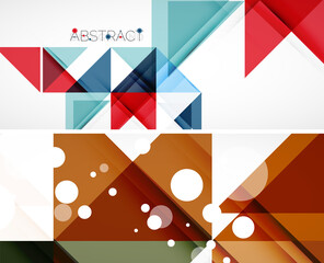 Set of triangle abstract backgrounds. Vector illustration for covers, banners, flyers and posters and other designs
