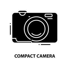 compact camera symbol icon, black vector sign with editable strokes, concept illustration
