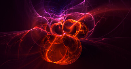 3D rendering abstract multicolor fractal light background