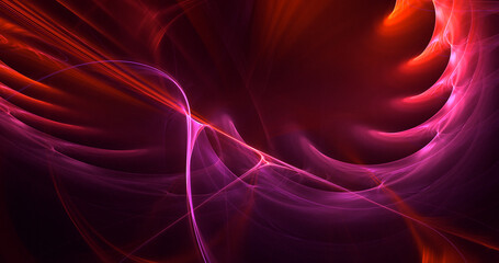 3D rendering abstract multicolor fractal light background