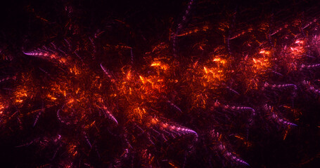 3D rendering abstract multicolor fractal light background