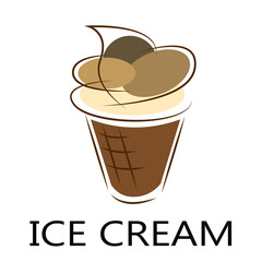 Digital ice cream icon. Modern Logo Design for your New Ice Cream Menu. Vector Illustration Simple Design.