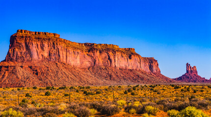 Sitting Hen Eagle Mesa Rock Formation Canyon Cliff Monument Valley Utah
