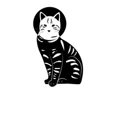 silhouette of a black cat