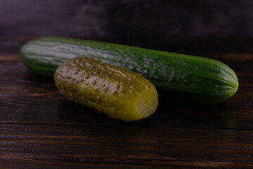 Pickled and fresh cucumber