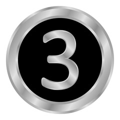 Gold number three button.