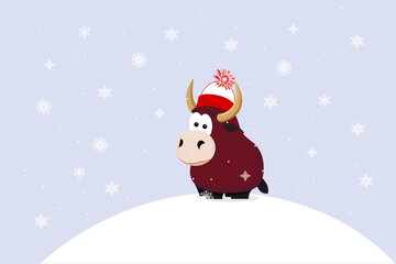 bull winter new year