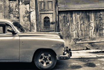 old car in the street - 397735528