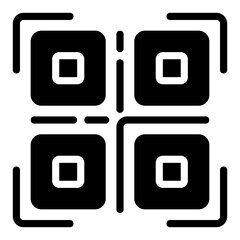 qr code icon vector illustration in solid style for any projects