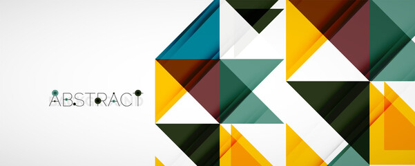 Geometric abstract background. Techno color triangle shapes. Vector illustration for covers, banners, flyers and posters and other designs