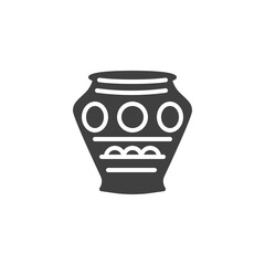 Ancient amphora vector icon. filled flat sign for mobile concept and web design. Antique clay vase glyph icon. Symbol, logo illustration. Vector graphics