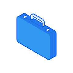 Icon of modern blue briefcase on white background