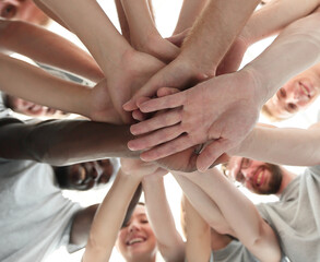 bottom view. a high tower of the hand