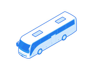 Cartoon vector template of modern passenger bus