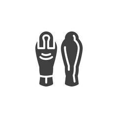Egyptian sarcophagus vector icon. filled flat sign for mobile concept and web design. Egyptian mummy sarcophagus glyph icon. Symbol, logo illustration. Vector graphics