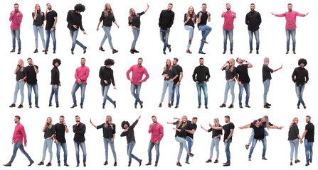 Fototapeta premium collage of photos of many diverse young people.